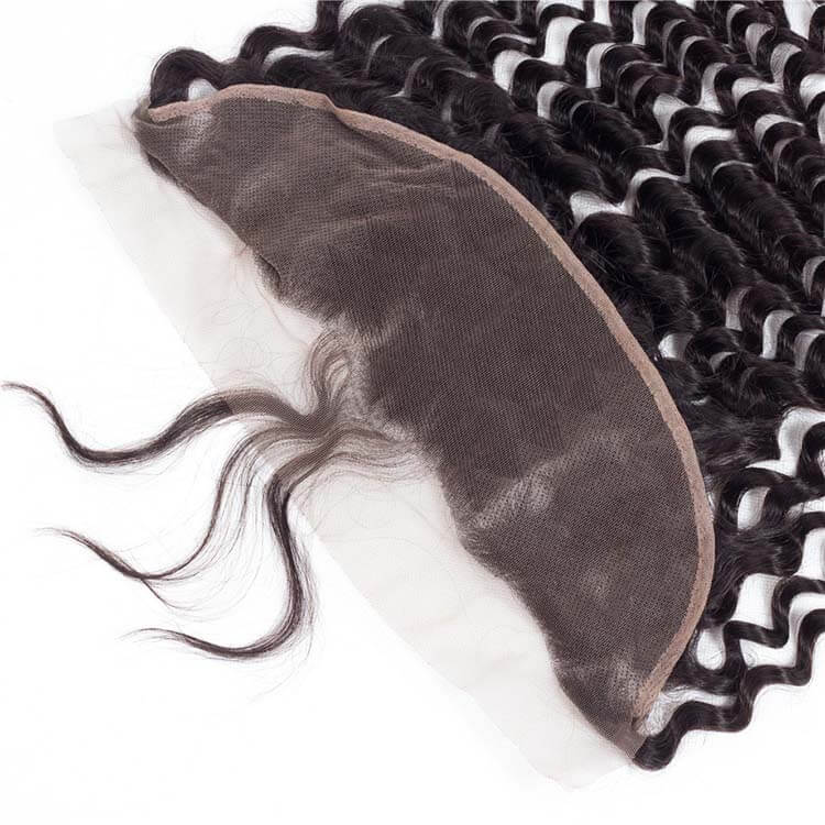 13x4 HD Transparent Lace Frontal Closure Deep Wave Brazilian Virgin Human Hair