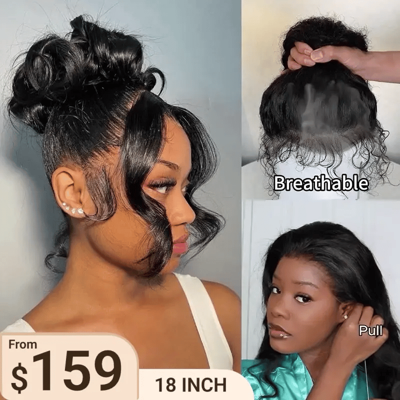 Face Framing Pre-Layered Body Wave Invisi Strap Snug Fit 360 Transparent Lace Frontal Bleached Knots Pre Cut Lace Wig