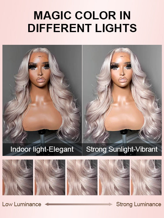Kisslove 360 Lace Frontal Wig #60 Platinum Ash Blonde White Color Wig With Snug Fit Invisi Drawstring Cap