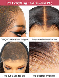 Upgraded 10x6 Parting Max Lace Closure Brown Bayalage Straight/Body Wave Glueless Human Hair Wig With Elastic Drawsting