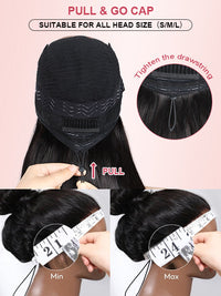 Upgraded 10x6 Parting Max Lace Closure Brown Bayalage Straight/Body Wave Glueless Human Hair Wig With Elastic Drawsting