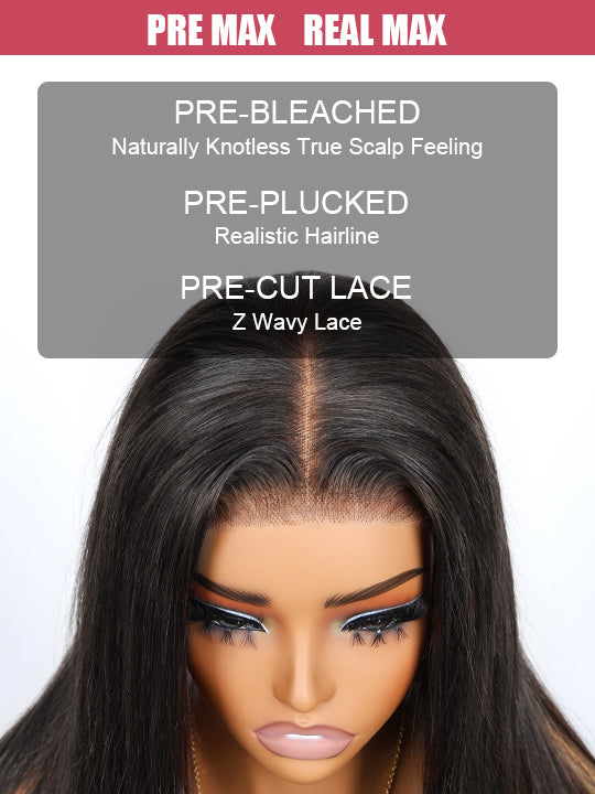 Pull & Go Quick Glueless 10x6 Parting Max Lace Closure Highlight Brown Straight/Body Wave Human Hair Wig With Elastic Drawsting