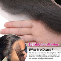 Bone Straight Human Hair 3 Bundles With 13x4 HD Lace Frontal 12A Virgin Hair Weaves
