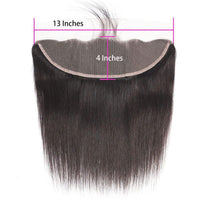 Bone Straight Human Hair 3 Bundles With 13x4 HD Lace Frontal 12A Virgin Hair Weaves