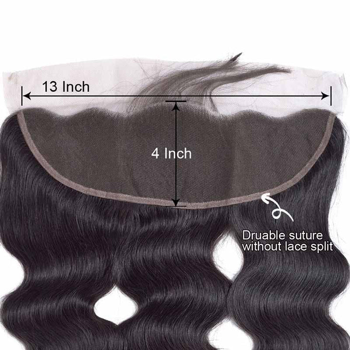 13x4 HD Transparent Lace Frontal Closure Brazilian Virgin Human Hair