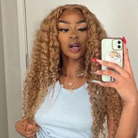 #27 Light Brown Wig 5x5 13x4 13x6 Lace Front Wigs Brazilian Deep Wave Human Hair Wigs