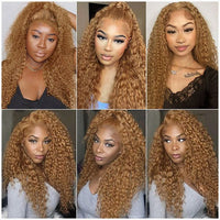 #27 Light Brown Wig 5x5 13x4 13x6 Lace Front Wigs Brazilian Deep Wave Human Hair Wigs