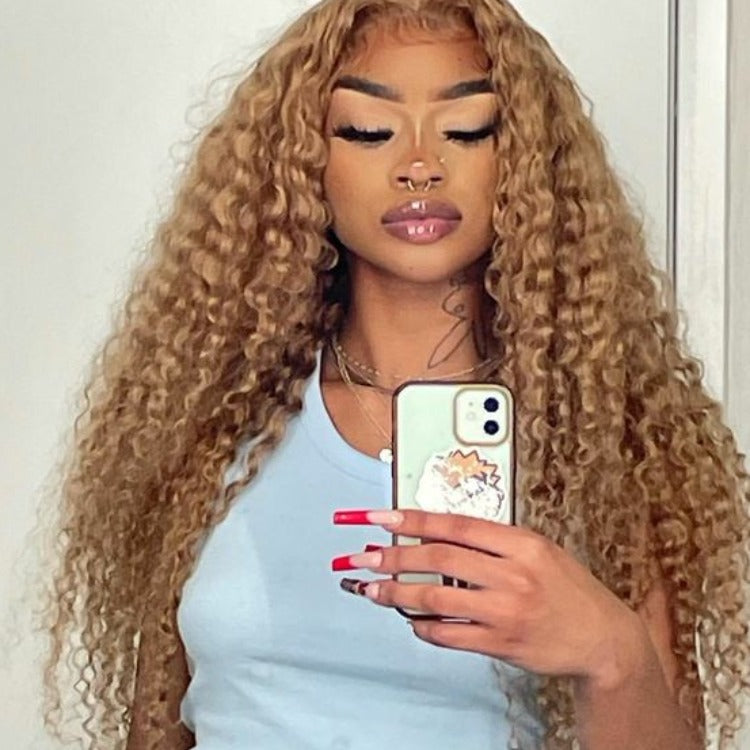 #27 Light Brown Wig 5x5 13x4 13x6 Lace Front Wigs Brazilian Deep Wave Human Hair Wigs