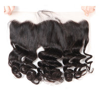 13*4 HD Lace Frontal Closure With Bundles Loose Wave 12A Brazilian Virgin Hair Weaves