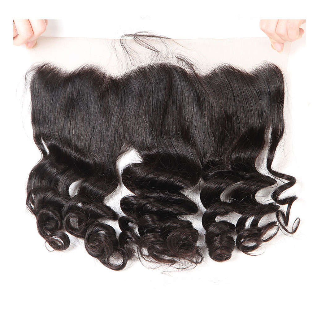 Loose Wave 3 Bundles With 13x4 HD Lace Frontal Closure 10A Brazilian Human Hair