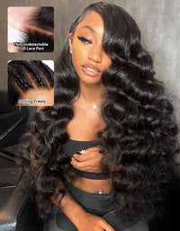 Kisslove Hair Bleached Knots 360 Lace Wigs Pre Plucked Loose Deep Wave Invisi-Drawstring Wigs