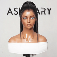 Pre-Styled Widows Peak Ponytail Wig Invisi Strap 360 Lace Wig Glueless Human Hair Yaki Straight Wigs