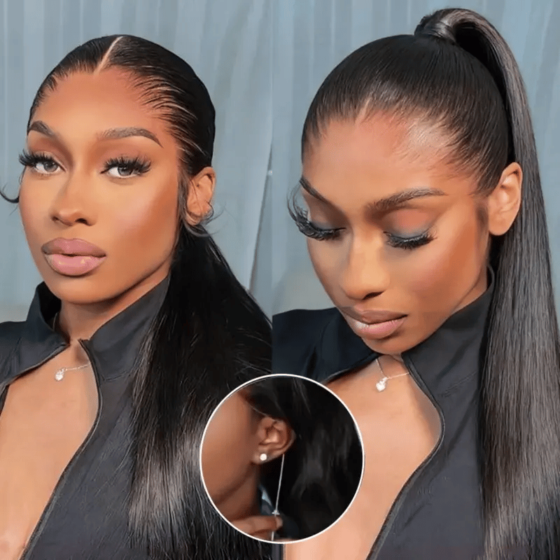 Silky Straight Invisi Strap Snug Fit 360 Transparent Lace Frontal Bleached Knots Pre Cut Lace Optional Wig