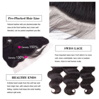 Body Wave 3 Bundles With 13*4 HD Lace Frontal Closure 10A Brazilian Human Hair Weave