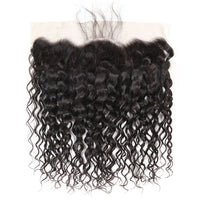 13*4 HD Lace Frontal Closure With Bundles Water Wave 12A Brazilian Virgin Hair Weave