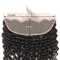 13x4 HD Lace Frontal With Bundles Deep Wave 12A Brazilian Virgin Hair Weave