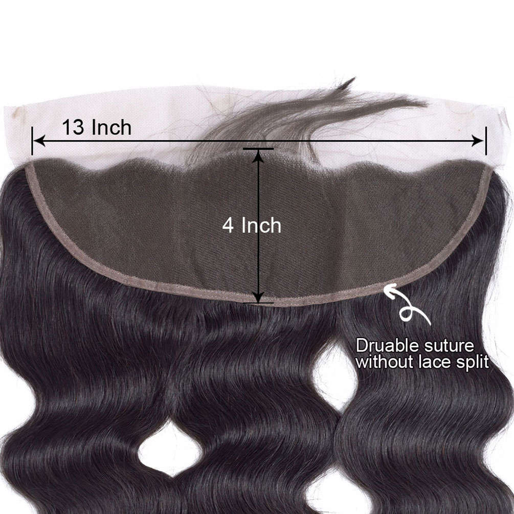 13*4 HD Lace Frontal With Bundles Body Wave 12A Brazilian Virgin Human Hair Weave