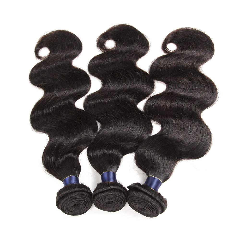 Body Wave Human Hair 3 Bundles With 4x4 Lace Closure 10A Brazilian Hair Weave