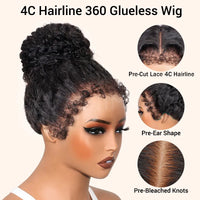 Water Wave Invisi Strap Snug Fit 360 Transparent Lace Frontal Bleached Knots Pre Cut Lace Wig