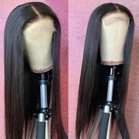 Double Drawn 6*6 Lace Closure Wig 14A Brazilian Straight Hair Lace Wigs For Women