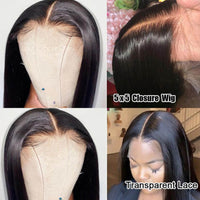 Bleached Knots 5*5 HD Lace Wig Bone Straight Hair 14A Brazilian Virgin Human Hair Wigs