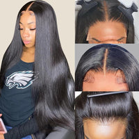 Bleached Knots 5*5 HD Lace Wig Bone Straight Hair 14A Brazilian Virgin Human Hair Wigs