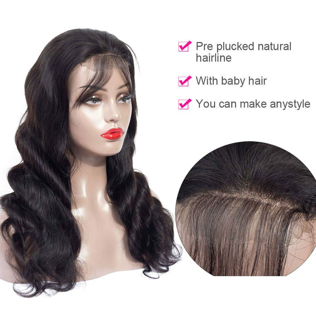 Body Wave 4*4 Transparent HD Lace Closure Wig Glueless Lace Front Human Hair Wigs