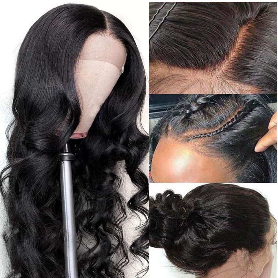 Body Wave 4*4 Transparent HD Lace Closure Wig Glueless Lace Front Human Hair Wigs
