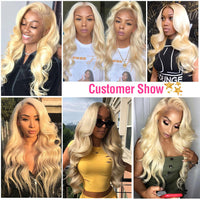 613 Honey Blonde Bundles With Closure Body Wave Virgin Human Hair Weaves