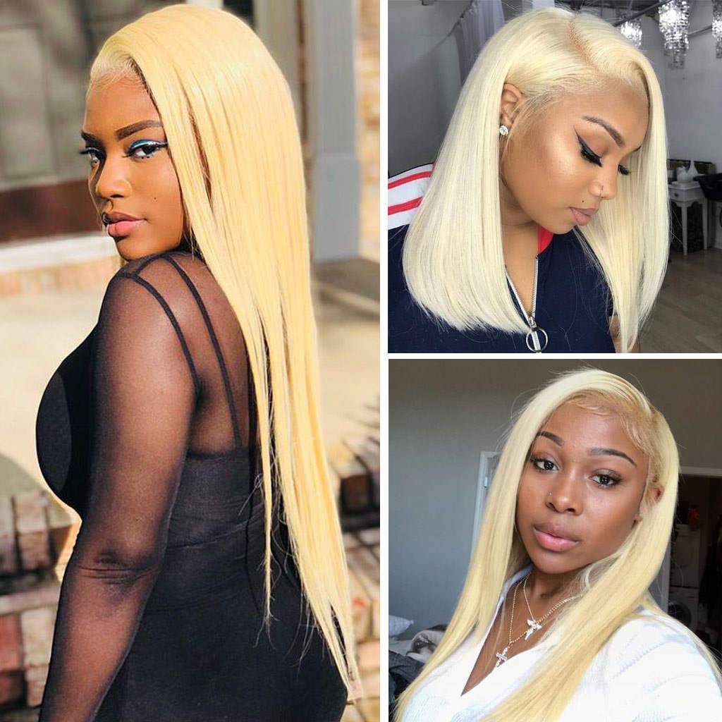 613 Honey Blonde Hair 13*4 Lace Frontal Closure Straight Virgin Human Hair