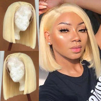 613 Honey Blonde Bob Wig 13x4 HD Transparent Lace Front Human Hair Wigs