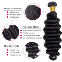 Loose Deep Wave Bundles With Lace Closure 12A Brazilian Virgin Human Hair Weave