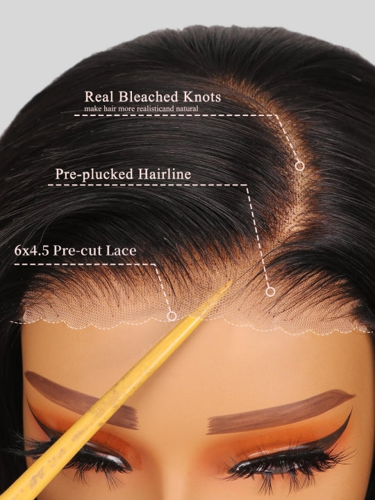 Kisslove Black Hair With Brown Highlights Water Wave Wig Pre Everything Invisi Drawstring 360 Lace Frontal Wig