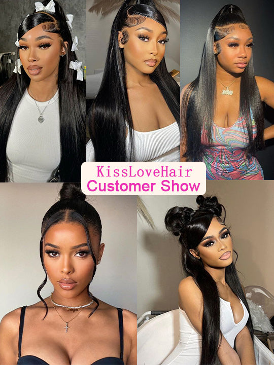 Kisslove Beginner Friendly Snug Fit 360 Lace Frontal Wig Bone Straight Hair Wigs With Invisi-Drawstring
