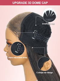 Kisslove Black Hair With Brown Highlights Water Wave Wig Pre Everything Invisi Drawstring 360 Lace Frontal Wig