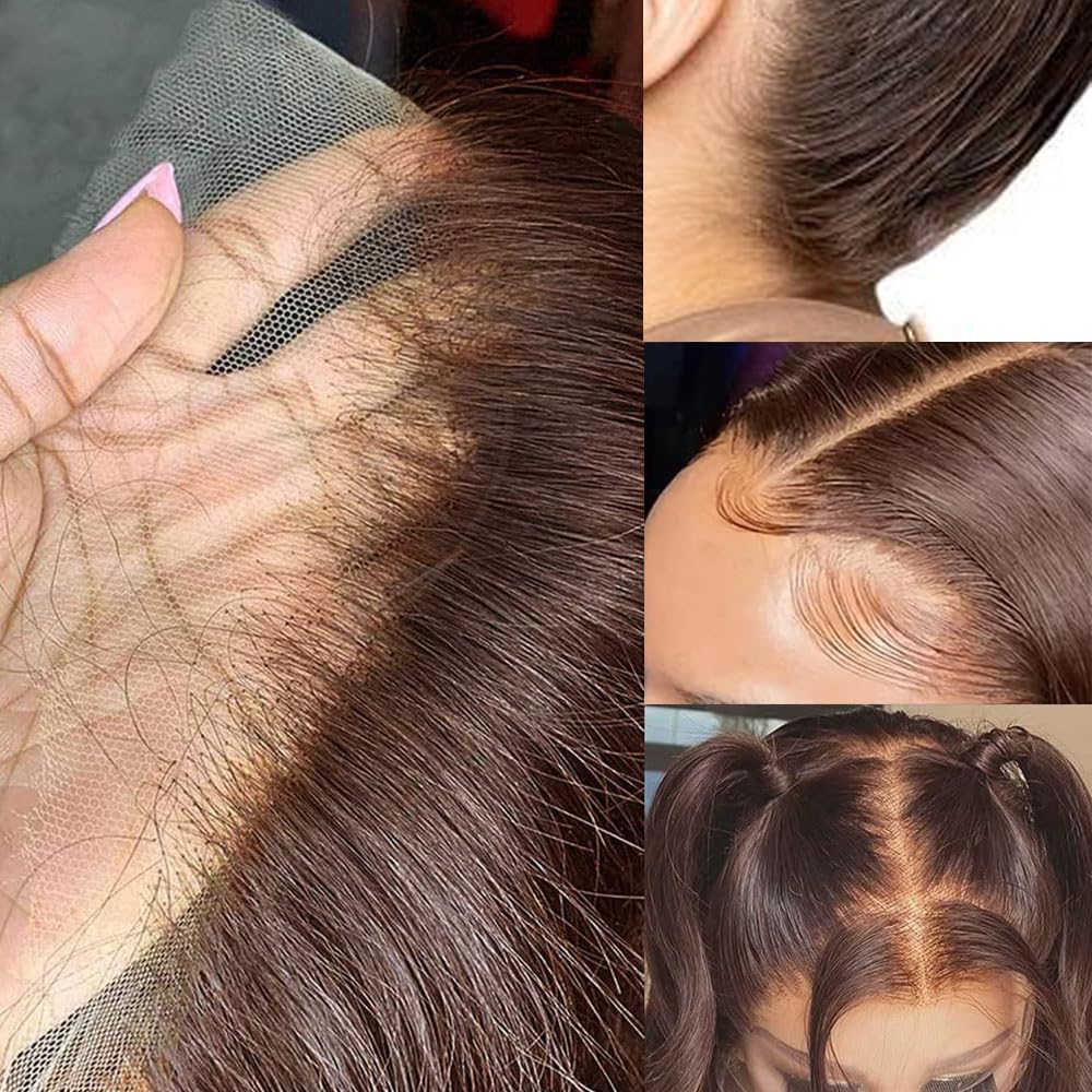 Kisslove Pre-Everything Chocolate Brown Wig 360 Lace Wig Straight Human Hair Wigs