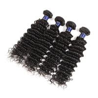 Deep Wave 3 Bundles With 13x4 HD Lace Frontal 10A Brazilian Human Hair Weave