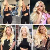 613 Honey Blonde Bundles Body Wave Human Hair Bundles With 13x4 Lace Frontal