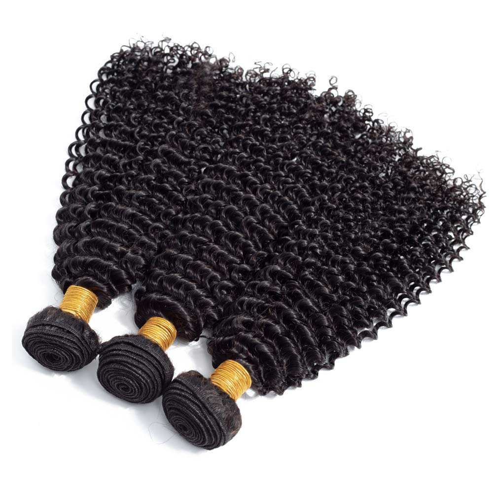 10A Brazilian Kinky Curly Virgin Human Hair Weave Bundle Deals