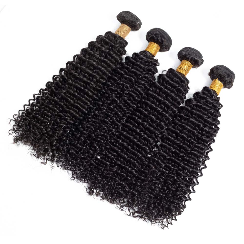 10A Brazilian Kinky Curly Virgin Human Hair Weave Bundle Deals