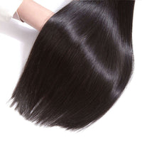 Bone Straight Human Hair 3 Bundles With 13x4 HD Lace Frontal 12A Virgin Hair Weaves