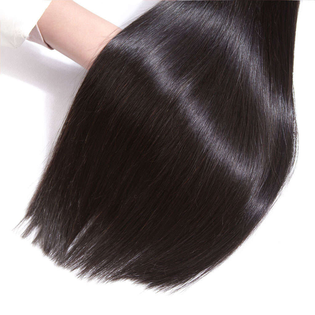 Bone Straight Human Hair 3 Bundles With 13x4 HD Lace Frontal 12A Virgin Hair Weaves