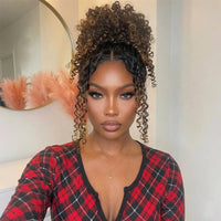 Burmese Curly Chestnut Brown Ombre Invisi Strap Snug Fit 360 Transparent Lace Frontal Bleached Knots Pre Cut Lace Wig Glueless Top Human Hair Wig