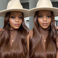 [Air Wig] #4 Chocolate Brown Straight Hair 5x5 13x4 13x6 Lace Wigs Human Hair