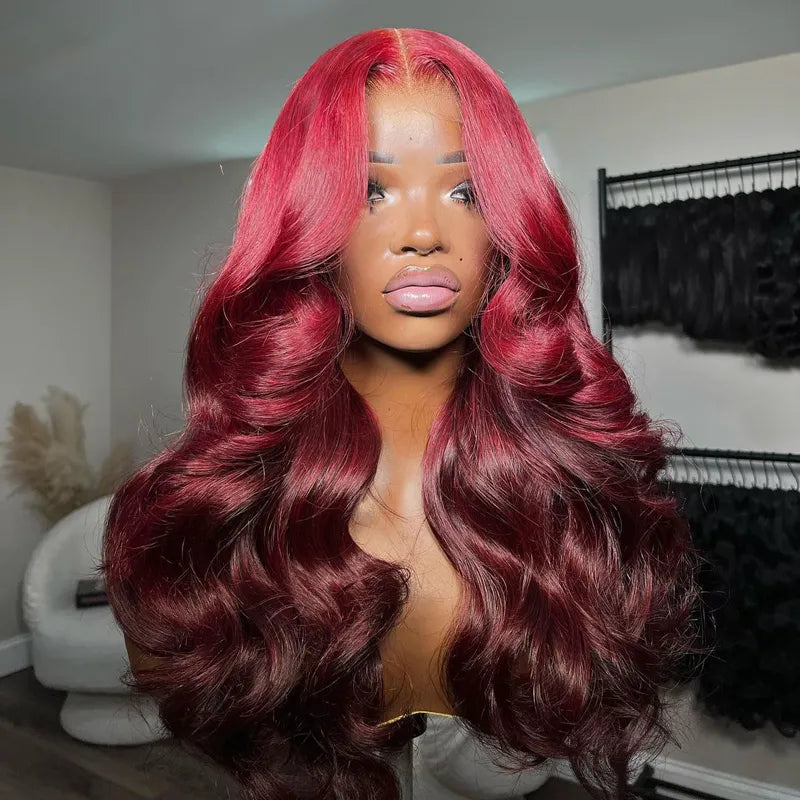 Upgrade Snug Fit Ashimary Invisi Strap 360 Lace Frontal 99J Burgundy Pre-Layered Body Wave Pre Everything Glueless Human Hair Wig
