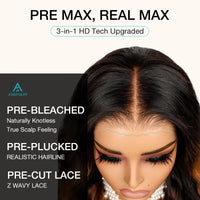 Black Brown Honey Blonde Ombre 360 Skin Lace Frontal with Invisi Strap Bouncy Layer Cut 3D Body Wave Pre Bleached Human Hair Wig