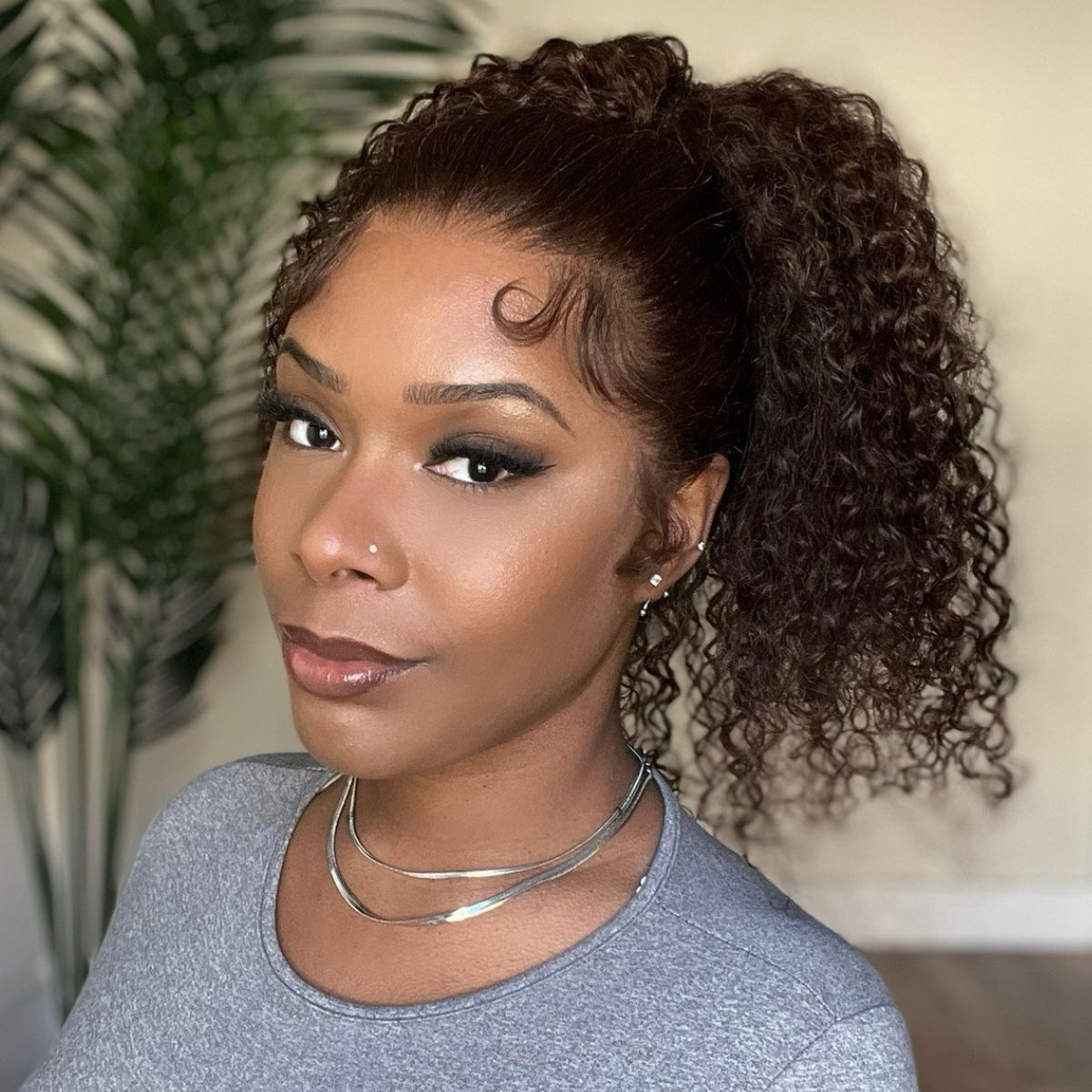Chocolate Brown Water Wave Invisi Strap Snug Fit 360 Melting Lace Frontal Bleached Knots Glueless Lace Wig