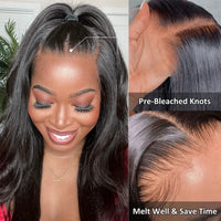 Light Yaki Straight Invisi Strap Snug Fit 360 Transparent Lace Frontal Bleached Knots Pre Cut Lace Wig Natural Color