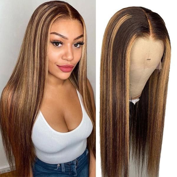 P4/27 Highlight Wig 5*5 HD Lace Wig Brazilian Straight Virgin Human Hair Wigs