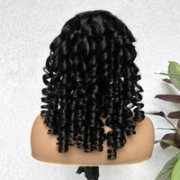 Fancy Curly 13x4 HD Transparent Lace Frontal Wigs 100% Human Hair Daily Wear Wig